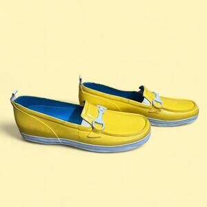 Talbots School Bus Yellow Rubber Slip-On Loafers